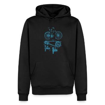 Retro Vintage Fahrrad Patent Zeichnung Geschenk - Männer Premium Bio Hoodie - Schwarz - Vorne - Nico (187cm)