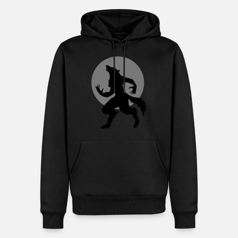 Werwolf - Männer Premium Bio Hoodie - Schwarz