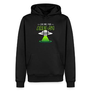 Area 51 - Männer Premium Bio Hoodie - Schwarz - Vorne - Nico (187cm)