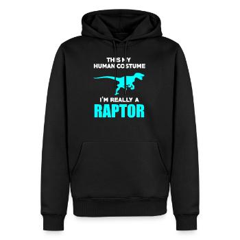 dinosaure - Sweat à capuche Premium bio Homme - noir - Devant - Nico (187cm)