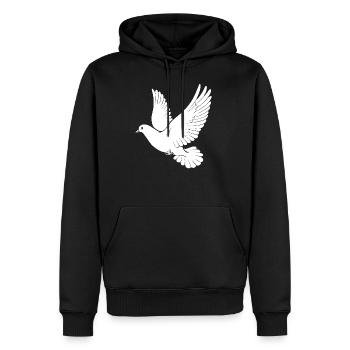 Weiße Taube Liebe Geschenk Fliege - Männer Premium Bio Hoodie - Schwarz - Vorne - Nico (187cm)