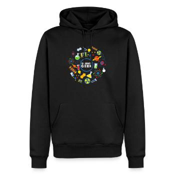 Science geek - Sweat à capuche Premium bio Homme - noir - Devant - Nico (187cm)