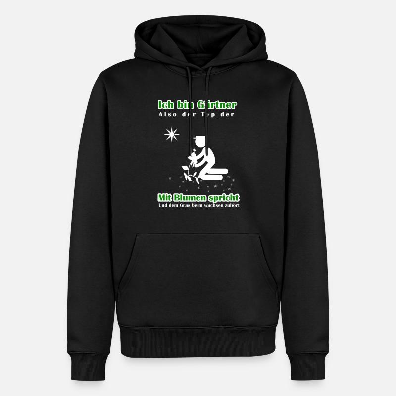 Ich bin Gärtner - Männer Premium Bio Hoodie - Schwarz