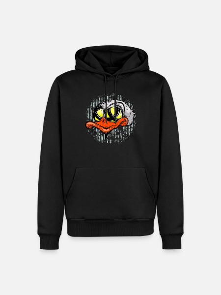Lowbrowart Duck - Männer Premium Bio Hoodie - Schwarz