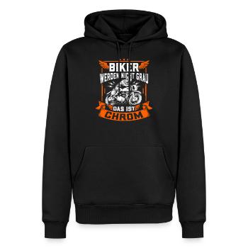 Biker werden nicht grau das ist Chrom - Motorrad - Männer Premium Bio Hoodie - Schwarz - Vorne - Nico (187cm)