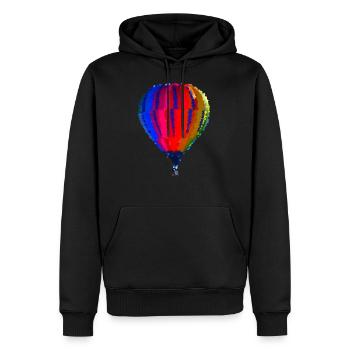 Ballon - Männer Premium Bio Hoodie - Schwarz - Vorne - Nico (187cm)