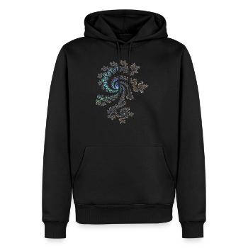 Fractale - Sweat à capuche Premium bio Homme - noir - Devant - Nico (187cm)