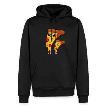Pizza Amici Pizza Amici - Felpa con cappuccio ecologica premium da uomo - nero - Fronte - Nico (187cm)