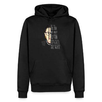 Ruth Bader Ginsburg - Männer Premium Bio Hoodie - Schwarz - Vorne - Nico (187cm)