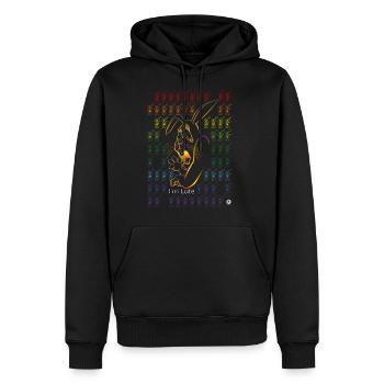Lapin - Sweat à capuche Premium bio Homme - noir - Devant - Nico (187cm)