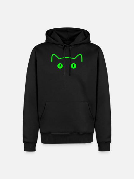Cat - Sweat à capuche Premium bio Homme - noir