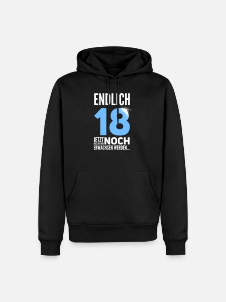 Enfin 18 ans - Sweat à capuche Premium bio Homme - noir