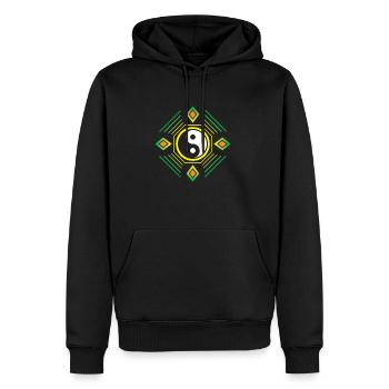 Yin yang - Männer Premium Bio Hoodie - Schwarz - Vorne - Nico (187cm)