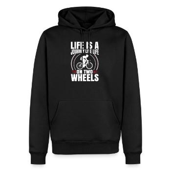 Fahrrad - Männer Premium Bio Hoodie - Schwarz - Vorne - Nico (187cm)