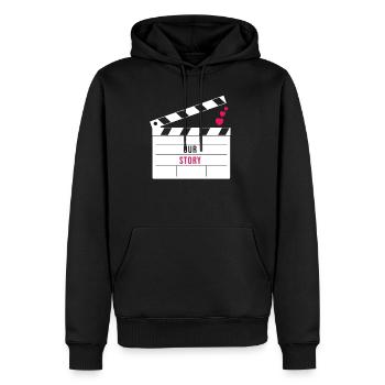 T-shirt de partenariat relation partenaire - Sweat à capuche Premium bio Homme - noir - Devant - Nico (187cm)