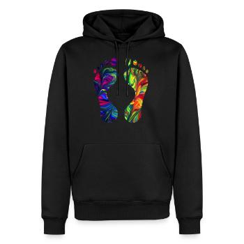 Pieds - Sweat à capuche Premium bio Homme - noir - Devant - Nico (187cm)