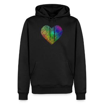 Gay Pride DNA Rainbow - Sweat à capuche Premium bio Homme - noir - Devant - Nico (187cm)