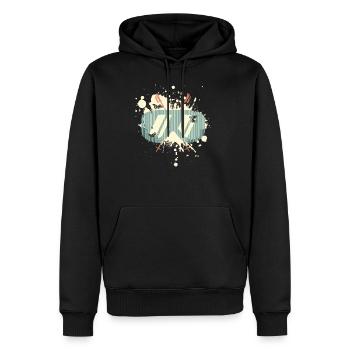 ski elements retro Skifahren, Ski, Skifahrer - Männer Premium Bio Hoodie - Schwarz - Vorne - Nico (187cm)