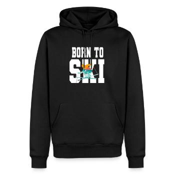 Born to SKI, Ski, Hiver, Tshirt - Sweat à capuche Premium bio Homme - noir - Devant - Nico (187cm)