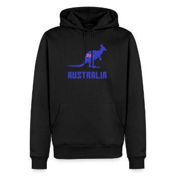 Kangaroo with Australia flag - Men’s Premium Organic Hoodie - black - Front - Nico (187cm)