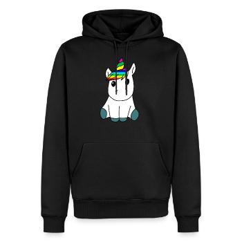 Douce licorne - Sweat à capuche Premium bio Homme - noir - Devant - Nico (187cm)