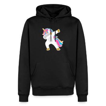 Licorne Dab - Sweat à capuche Premium bio Homme - noir - Devant - Nico (187cm)