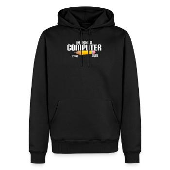 L'ordinateur d'origine - Sweat à capuche Premium bio Homme - noir - Devant - Nico (187cm)