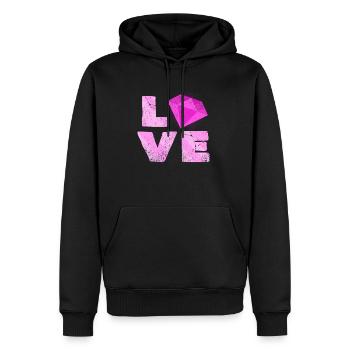 Love | Mineralien Typografie Edelsteine Geschenk - Männer Premium Bio Hoodie - Schwarz - Vorne - Nico (187cm)