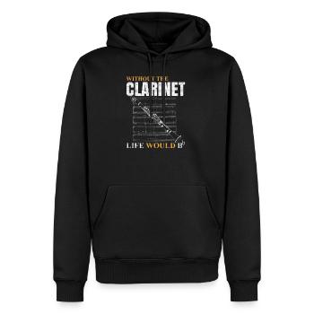 clarinet - Men’s Premium Organic Hoodie - black - Front - Nico (187cm)