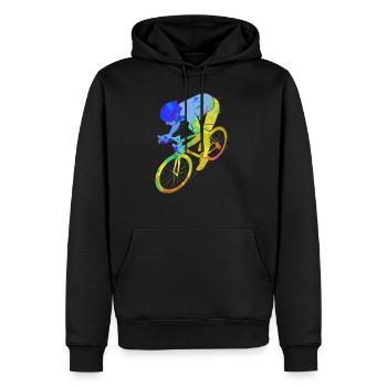 Bicycle Road Bike Cycling Sport Fitness - Men’s Premium Organic Hoodie - black - Front - Nico (187cm)
