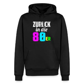 80er Jahre Eighties - Männer Premium Bio Hoodie - Schwarz - Vorne - Nico (187cm)