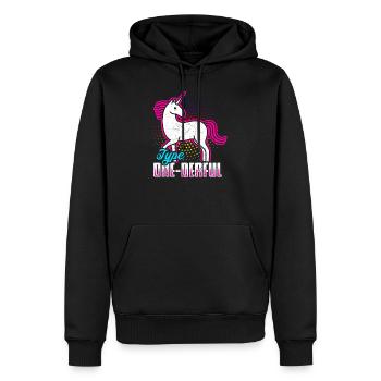Diabète diabétique de type 1 licorne insuline - Sweat à capuche Premium bio Homme - noir - Devant - Nico (187cm)