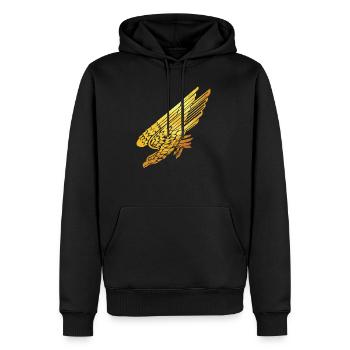 Fallschirmjäger Veteran Bundeswehr TShirt - Männer Premium Bio Hoodie - Schwarz - Vorne - Nico (187cm)