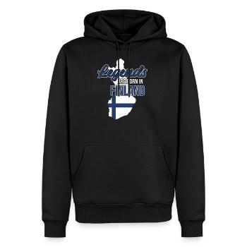 Finlande - Sweat à capuche Premium bio Homme - noir - Devant - Nico (187cm)