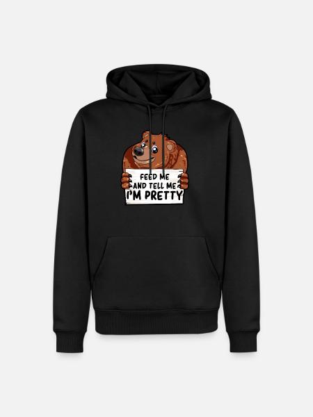 Ours gros ours ours petite amie joufflu Moppelig cadeau - Sweat à capuche Premium bio Homme - noir