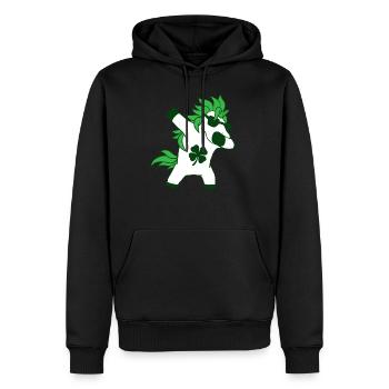Le jour de la Saint Patrick dabs shamrock licorne - Sweat à capuche Premium bio Homme - noir - Devant - Nico (187cm)