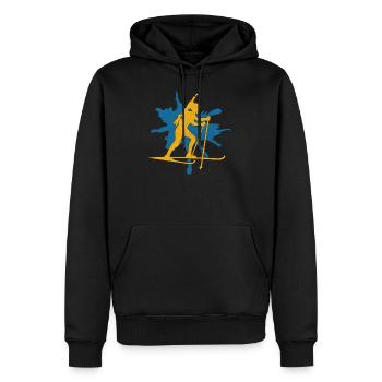 Biathlète biathlon - Sweat à capuche Premium bio Homme - noir - Devant - Nico (187cm)