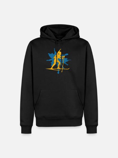 Biathlon Biathletin - Männer Premium Bio Hoodie - Schwarz
