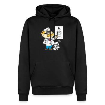 Augenarzt Optiker Blindfisch Brille Arzt Hund - Männer Premium Bio Hoodie - Schwarz - Vorne - Nico (187cm)