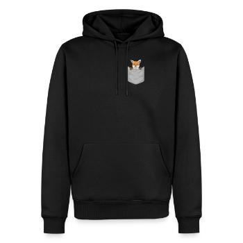 Fuchs Fennek Rotfuchs Fuchs in Tasche Geschenk - Männer Premium Bio Hoodie - Schwarz - Vorne - Nico (187cm)