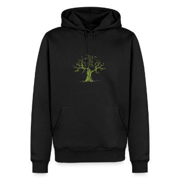Be friendly - nature - Men’s Premium Organic Hoodie - black - Front - Nico (187cm)