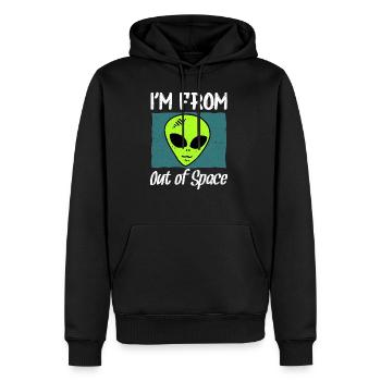 ALIEN UFO I´M FROM OUT OF SPACE - Männer Premium Bio Hoodie - Schwarz - Vorne - Nico (187cm)