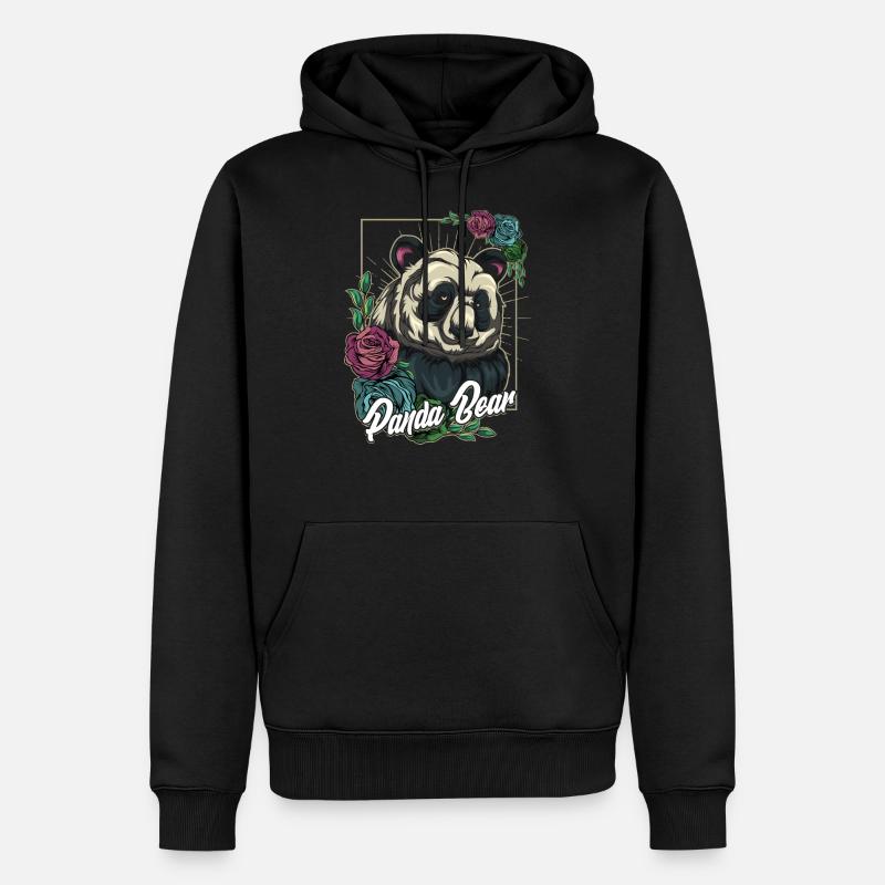 panda - Sweat à capuche Premium bio Homme - noir