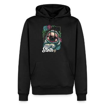 indolence - Sweat à capuche Premium bio Homme - noir - Devant - Nico (187cm)