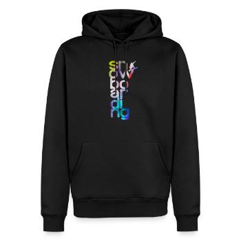 Snowboard, board, ski, vendange, homme, femme - Sweat à capuche Premium bio Homme - noir - Devant - Nico (187cm)