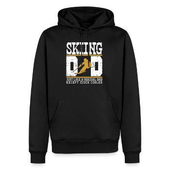 Skiing Dad - Männer Premium Bio Hoodie - Schwarz - Vorne - Nico (187cm)