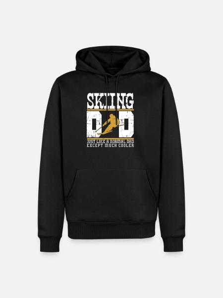 Skiing Dad - Männer Premium Bio Hoodie - Schwarz