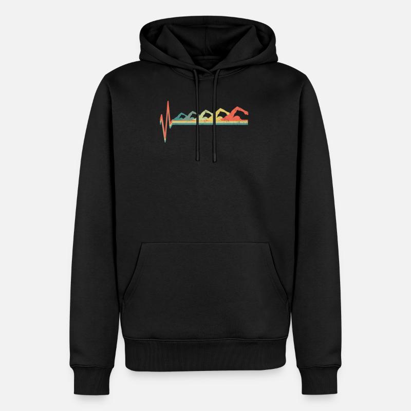Nager évolution nageur - Sweat à capuche Premium bio Homme - noir