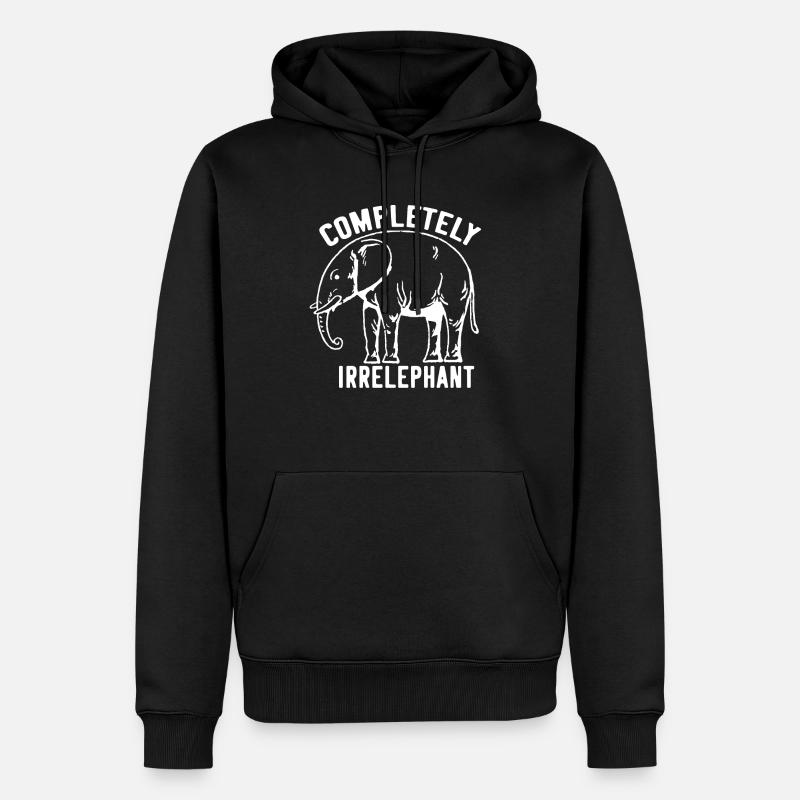 Éléphant jeu de mots - Sweat à capuche Premium bio Homme - noir
