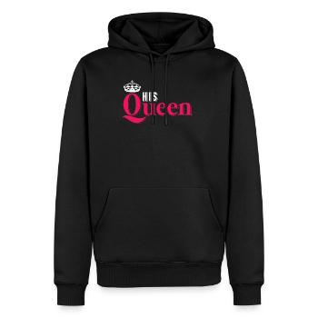T-shirt de partenariat relation partenaire - Sweat à capuche Premium bio Homme - noir - Devant - Nico (187cm)